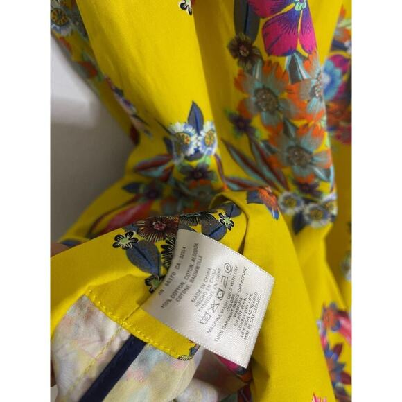 Maeve M Dress Sunnica Yellow Floral Cotton Sleeveless A Line Spring Summer NEW - Picture 12 of 12